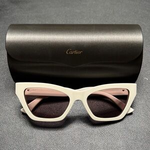 Cartier Cream Sunglasses with Black Case